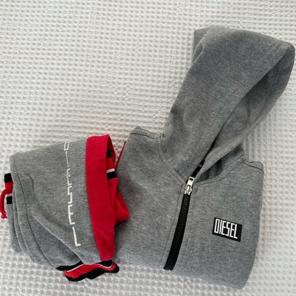 Diesel Boys Warm Sweatsuit zip up hoodie joggers SET size 18 months - Picture 6 of 6